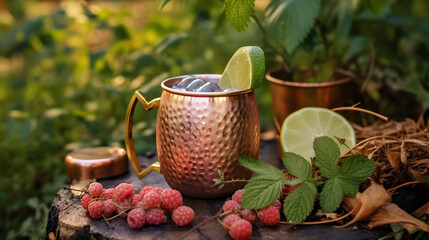 moscow mule with brass glass