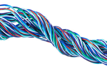 Bunch of different colored electrical cable wires