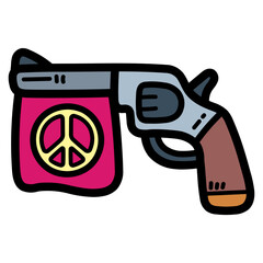 gun filled outline icon style