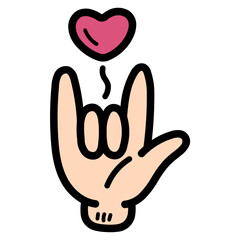 Obraz premium love filled outline icon style