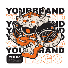 Tiger anger. Vector illustration of a tiger head.	
