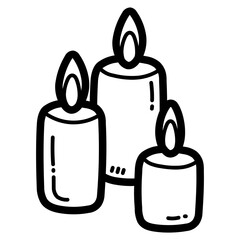 candles line icon style