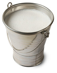 container full of coconut milk isolated background, creamy and flavorful liquid extracted from the flesh of mature coconut, popular ingredient in many cuisines © Shamil