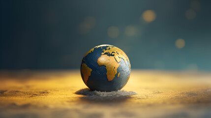 Miniature planet earth with nature background