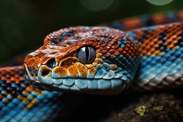 Fototapeta premium AI generated illustration of a vibrant-colored snake in a field