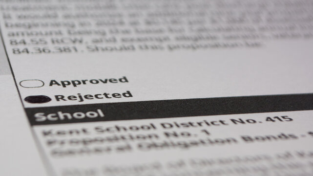 Ballot proposition rejected