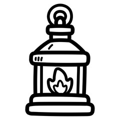 lantern line icon style