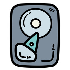 hard disk filled outline icon style
