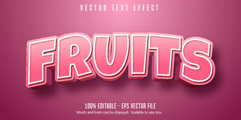 Editable Text Effect, Cartoon Fruits Text Style