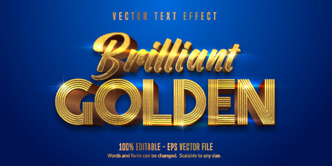 Editable text effect, shiny gold text style
