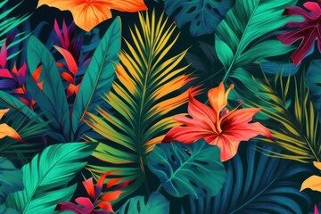AI generated illustration of A vibrant plant leaves - great for a wallpaper