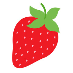 Strawberry icon in flat cartoon style. Vector illustration, isolated on white background. Healthy nutrition menu, farm market element