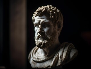 AI generated illustration of a sculpture of a man with a full beard