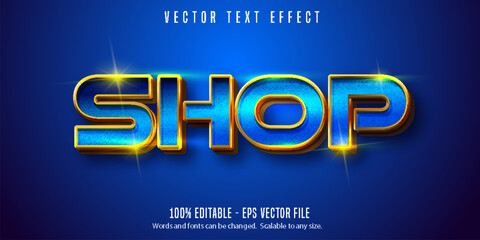 Editable text effect, shiny gold text style