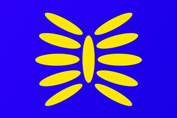 Yellow ovals on a blue background. Arbitrary location, unique pattern.