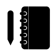 silhouette notebook and pencil icon