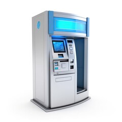project of a modern ATM machine isolated on white, ai tools generated image