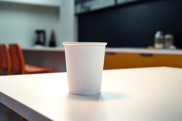 white paper cup for coffe close-up mockup, ai tools generated image