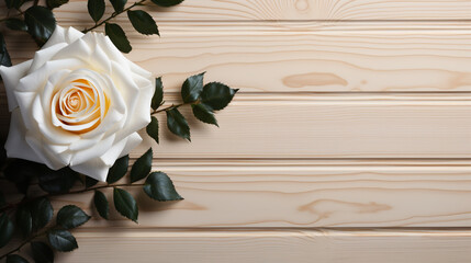 wood panel with flower, generative ai