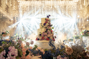 wedding cake decoration with flower