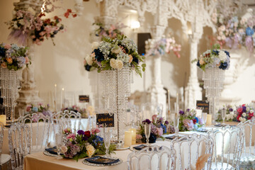 wedding table in the restaurant