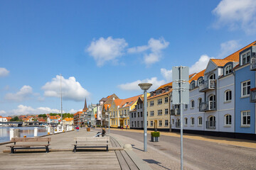 Walking in Sønderborg's streets, Sønderborg (German: Sonderburg), Southern Jutland: Synneborre) is a Danish city located on both sides of Als Sund,Denmark