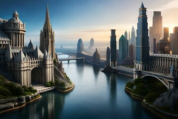 Naklejka premium church of peter at night-generated by Ai