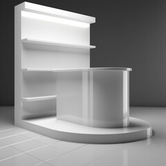 White marble podium for product advertising. Generative AI