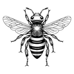 Honey bee handmade. Vector illustration