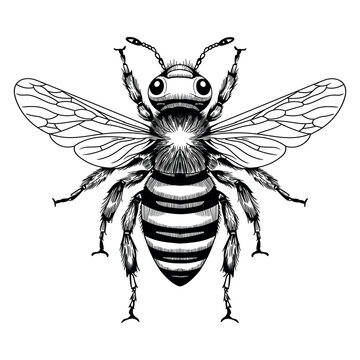Honey bee handmade. Vector illustration