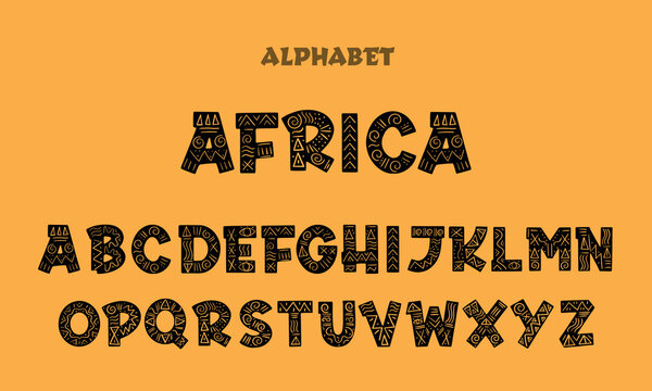 African style font design. vector illustration
