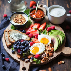 Fototapeta na wymiar breakfast with fruits