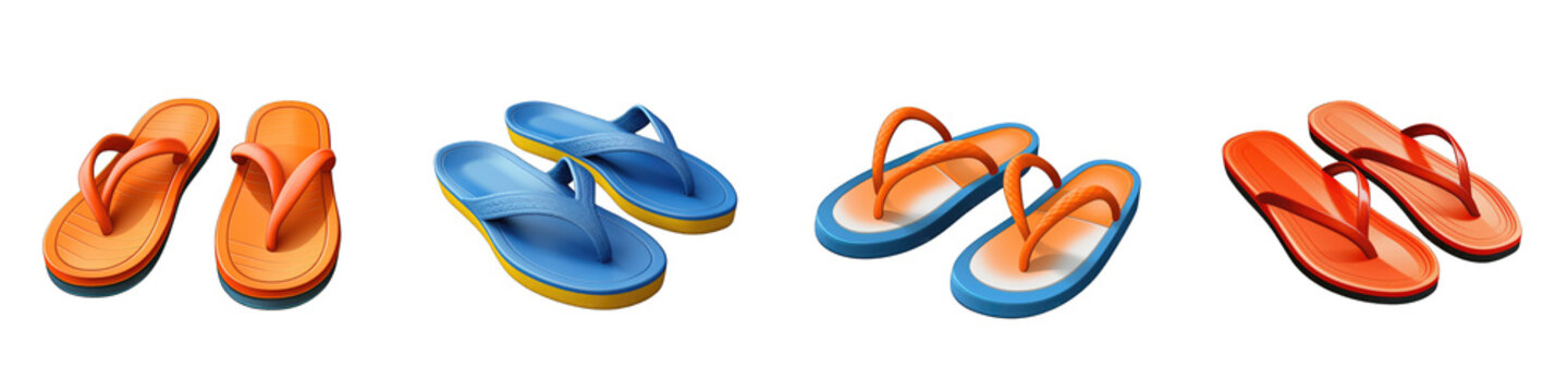 Flip Flops clipart collection, vector, icons isolated on transparent background