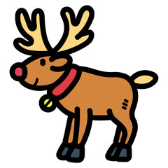 reindeer filled outline icon style