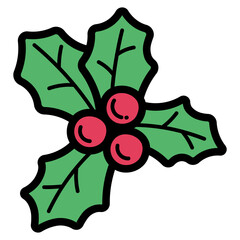holly filled outline icon style