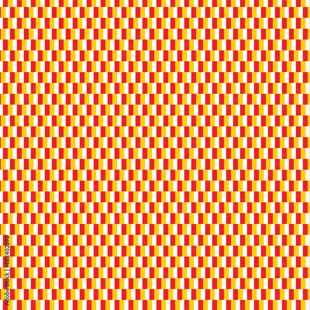 Aufkleber abstract geometric monochrome red yellow vertical line pattern.