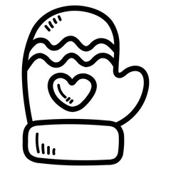 Mitten line icon style