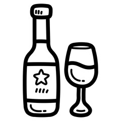 wine line icon style