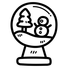 snow globe line icon style