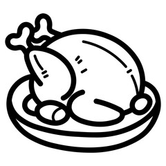 turkey line icon style