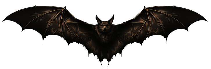Bat in flight. Wing flap. Isolated transparent background - obrazy, fototapety, plakaty