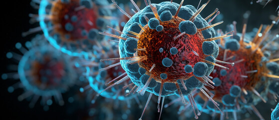 Macro photo of virus and pathogen 