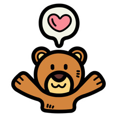 Love & Valentine filled outline icon style
