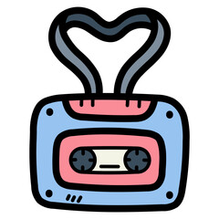 Romantic Music filled outline icon style