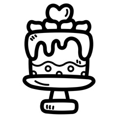 cake line icon style
