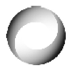 Stipple swirl circle. Halftone gradient vortex © RDVector