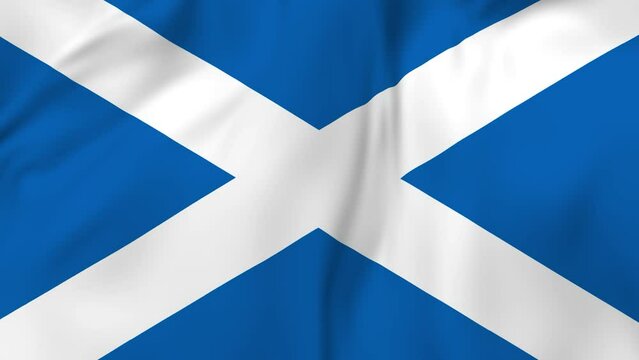 Waving flag of Scotland, country within United Kingdom. 3d animation in 4k resolution video.