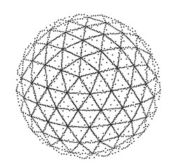 Wireframe sphere vector with stipple lines