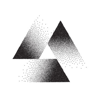 Infinity triangle in vintage style. Isolated on white background