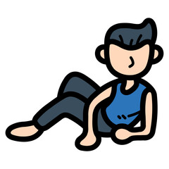 yoga filled outline icon style